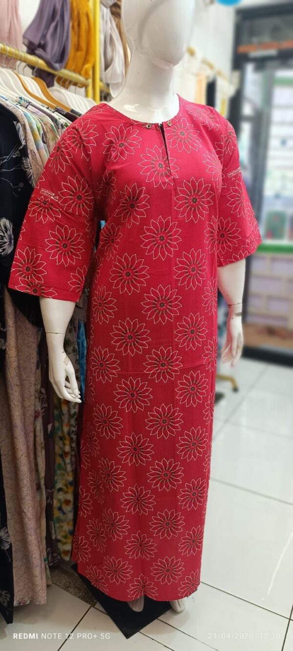 Classic Floral Print Cotton Nighty