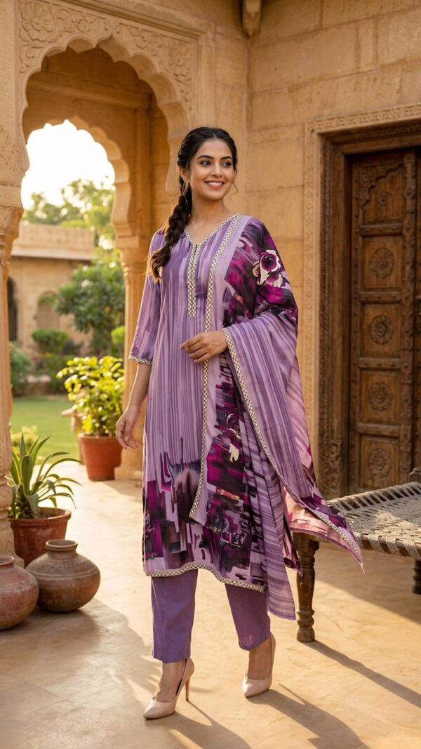 Soft Elegance Kurta Set with Dupatta (3pc churidhar)