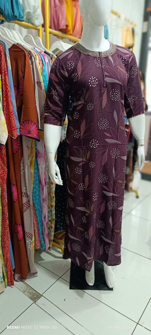 Elegant Plum Purple Floral Nighty