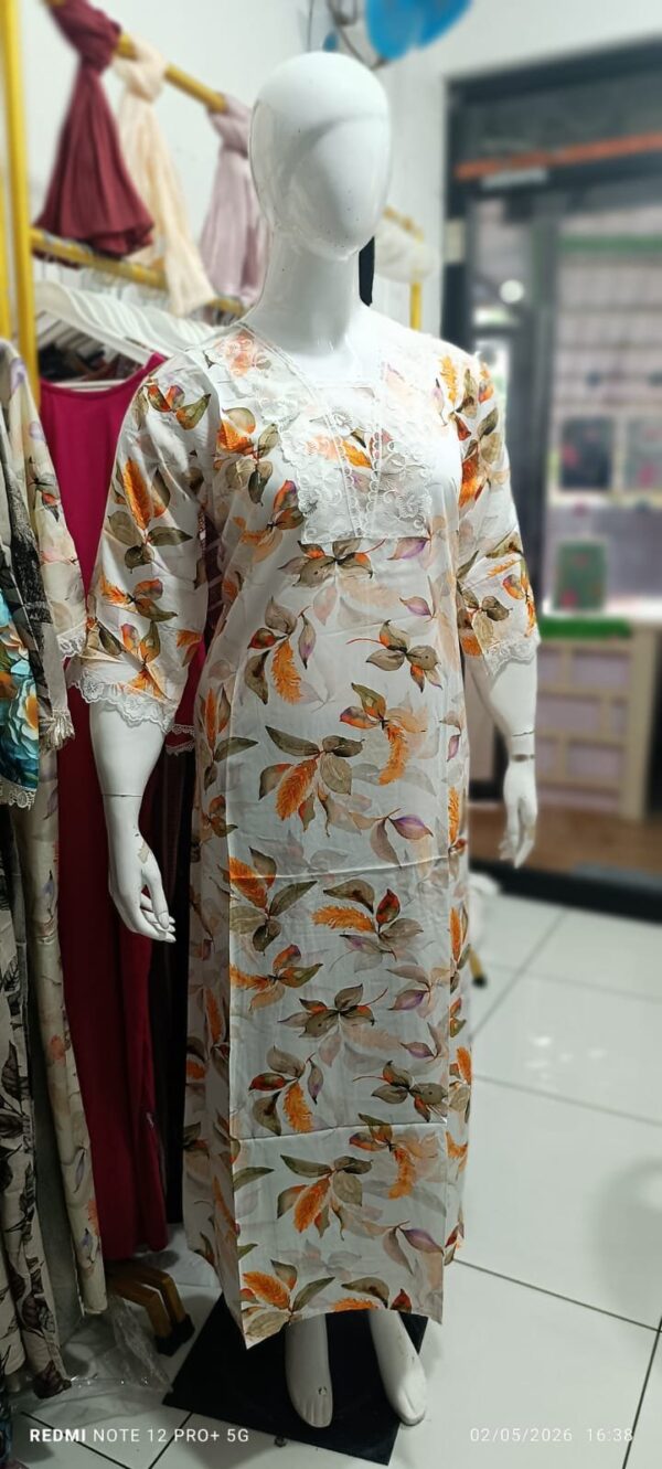 Luxury Botanical Lace Neck Nighty