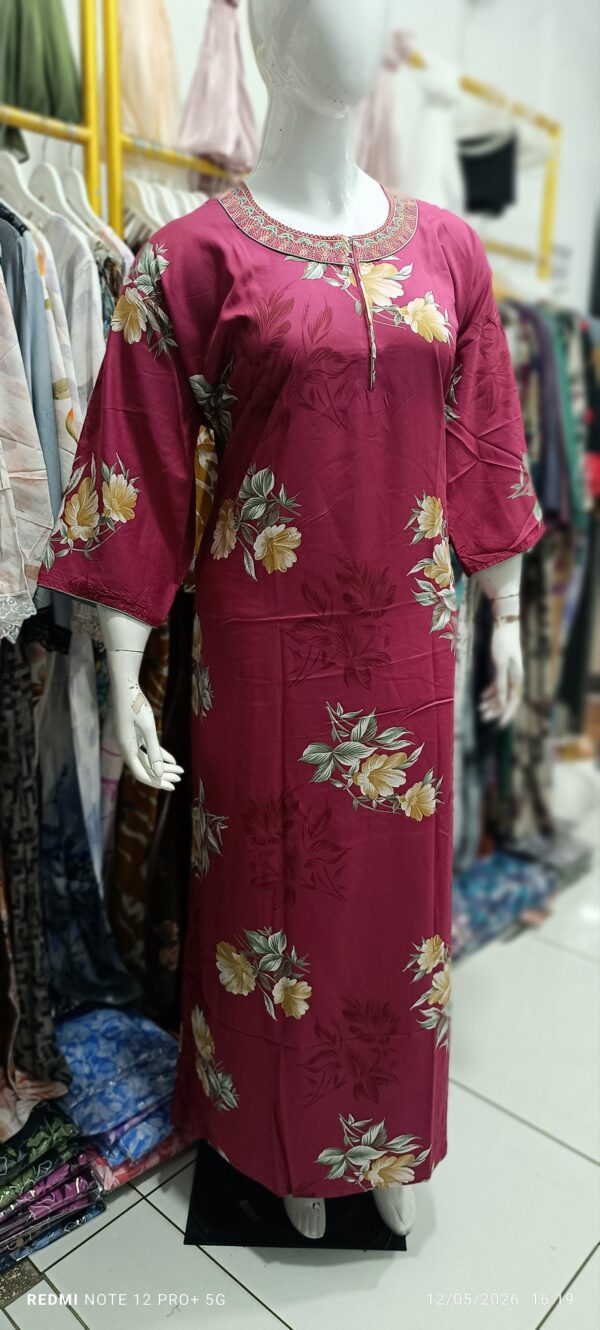 Rose Pink Floral Comfort Nighty-150